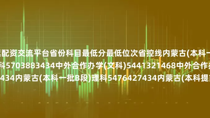 股票配资交流平台省份科目最低分最低位次省控线内蒙古(本科一批)文科5511095468理科5703883434中外合作办学(文科)5441321468中外合作办学(理科)51810600434内蒙古(本科一批B段)理科5476427434内蒙古(本科提前批A段)高校专项计划(理科)5654369434内蒙古(本科提前批B段)国家专项计划(理科)5565321/云南(本科一批)理科604507748